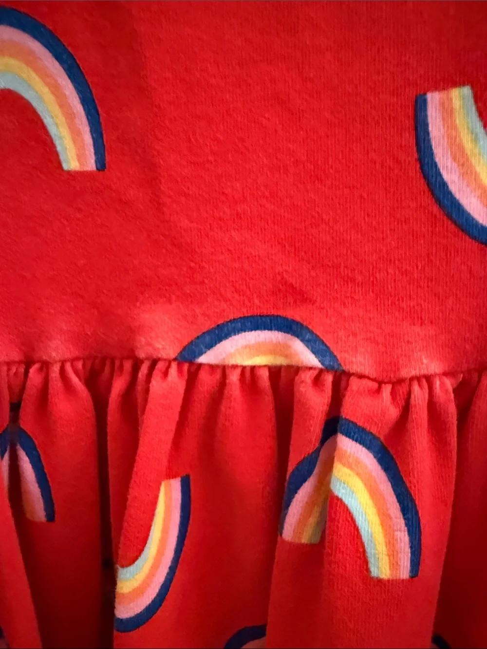 Hanna Andersson Red Rainbow Knit Casual Dress